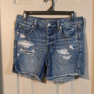 American Eagle Outfitters Ripped Blue Denim Shorts